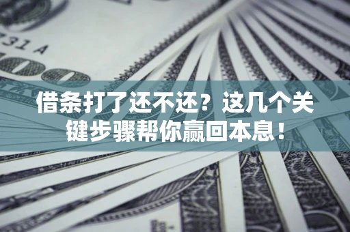 济南借条打了还不还？这几个关键步骤帮你赢回本息！