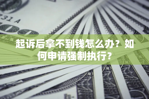 济南起诉后拿不到钱怎么办？如何申请强制执行？
